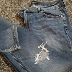 Express Jeans Distressed Ankle Leggings